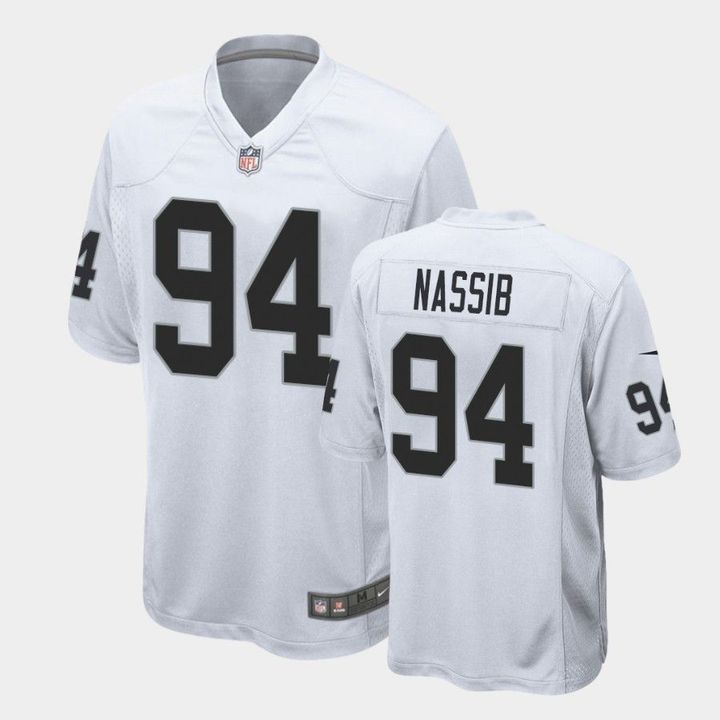 Men Oakland Raiders 94 Carl Nassib Nike White Game NFL Jersey